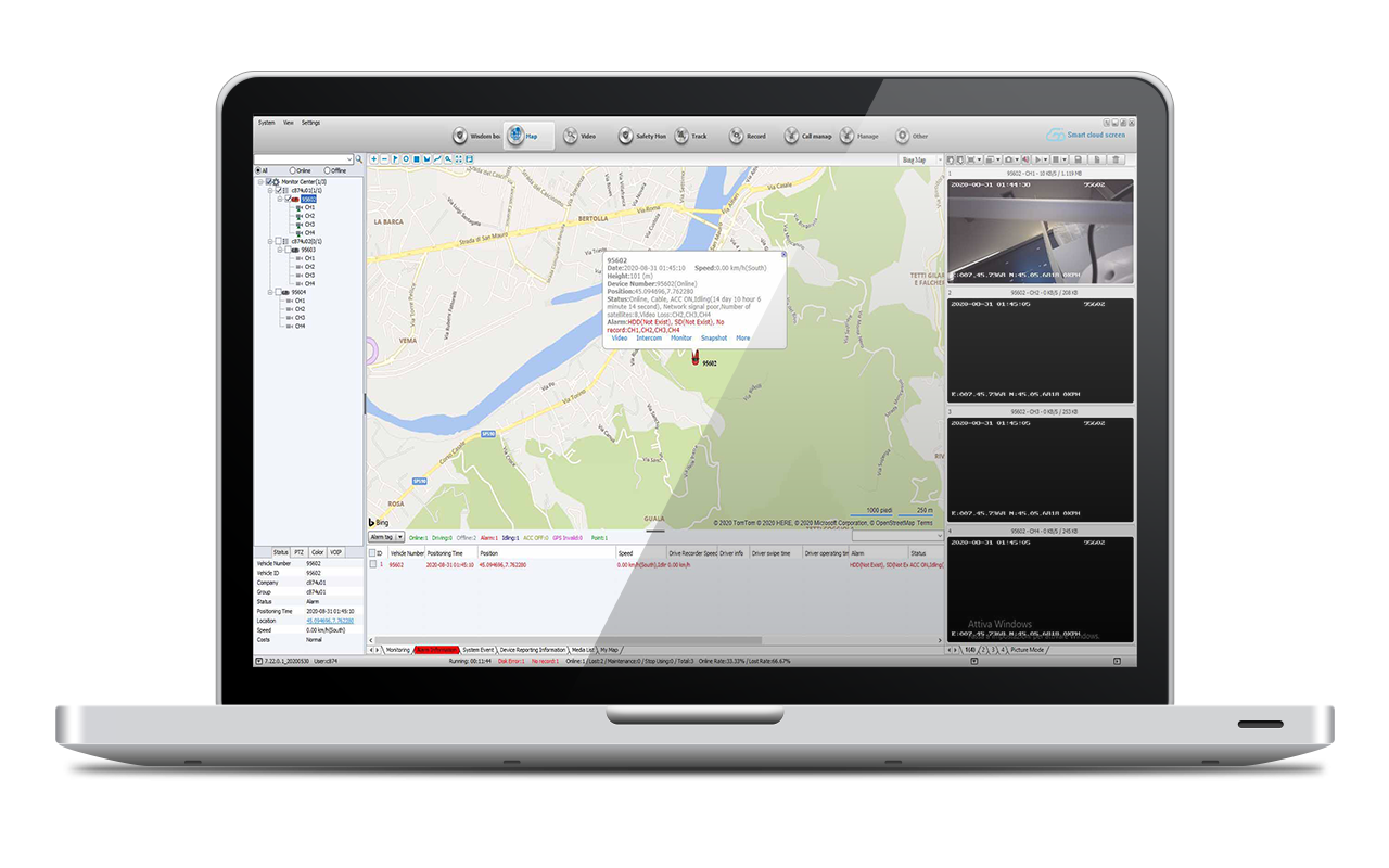Software video controllo flotte veicoli